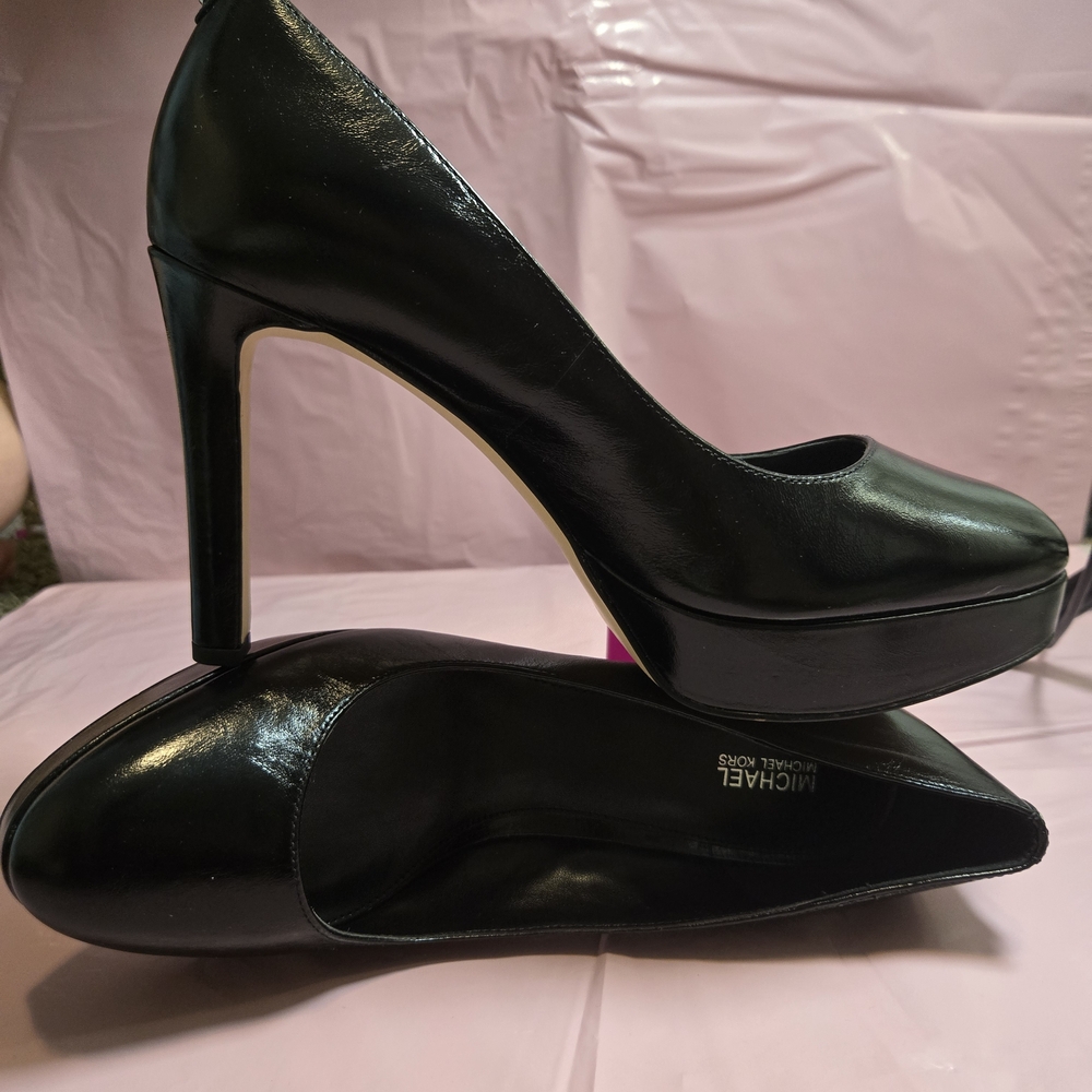 Michael Kors Shiny Black Platform Heels